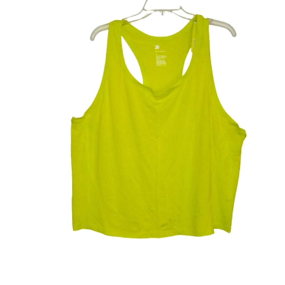 all in motion women's lime green racer back tank top size 2X